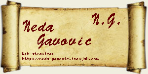 Neda Gavović vizit kartica
